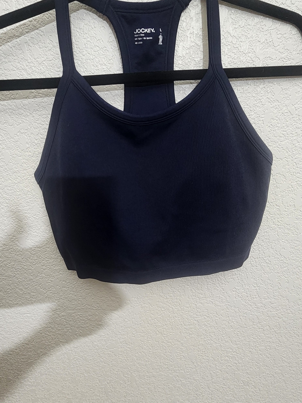 Jockey Women's Navy Racerback Ribbed Bralette Size L